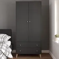 Salford 2 Door 2 Drawer Wardrobe - Black