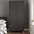 Salford 2 Door 2 Drawer Wardrobe - Black