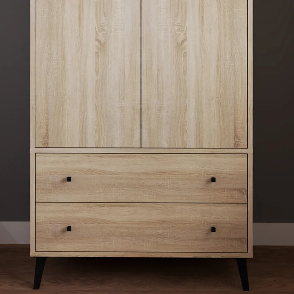 Salford 2 Door 2 Drawer Wardrobe - Sonoma Oak