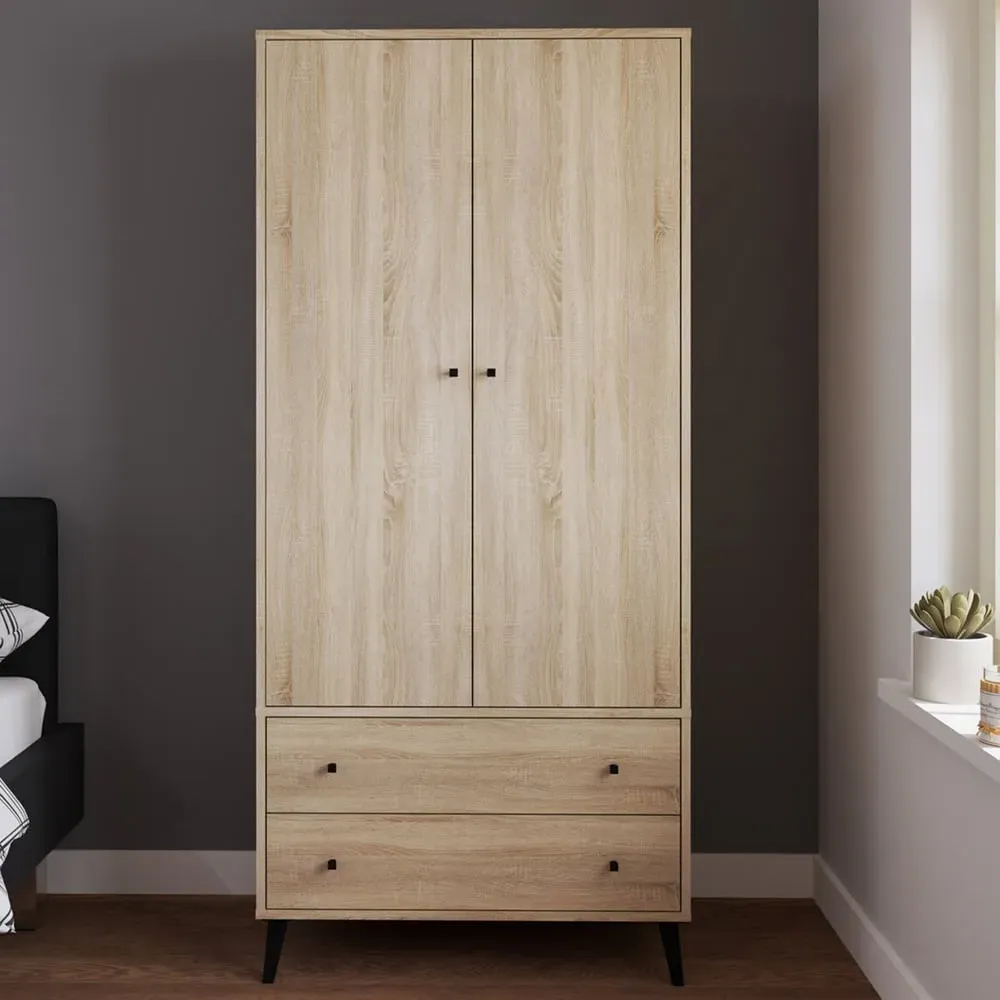 Salford 2 Door 2 Drawer Wardrobe - Sonoma Oak