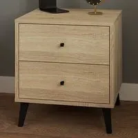 Salford 2 Drawer Bedside Table - Sonoma Oak
