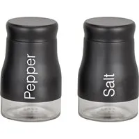 Salt and Pepper Mill Set - Black, Stainless Steel