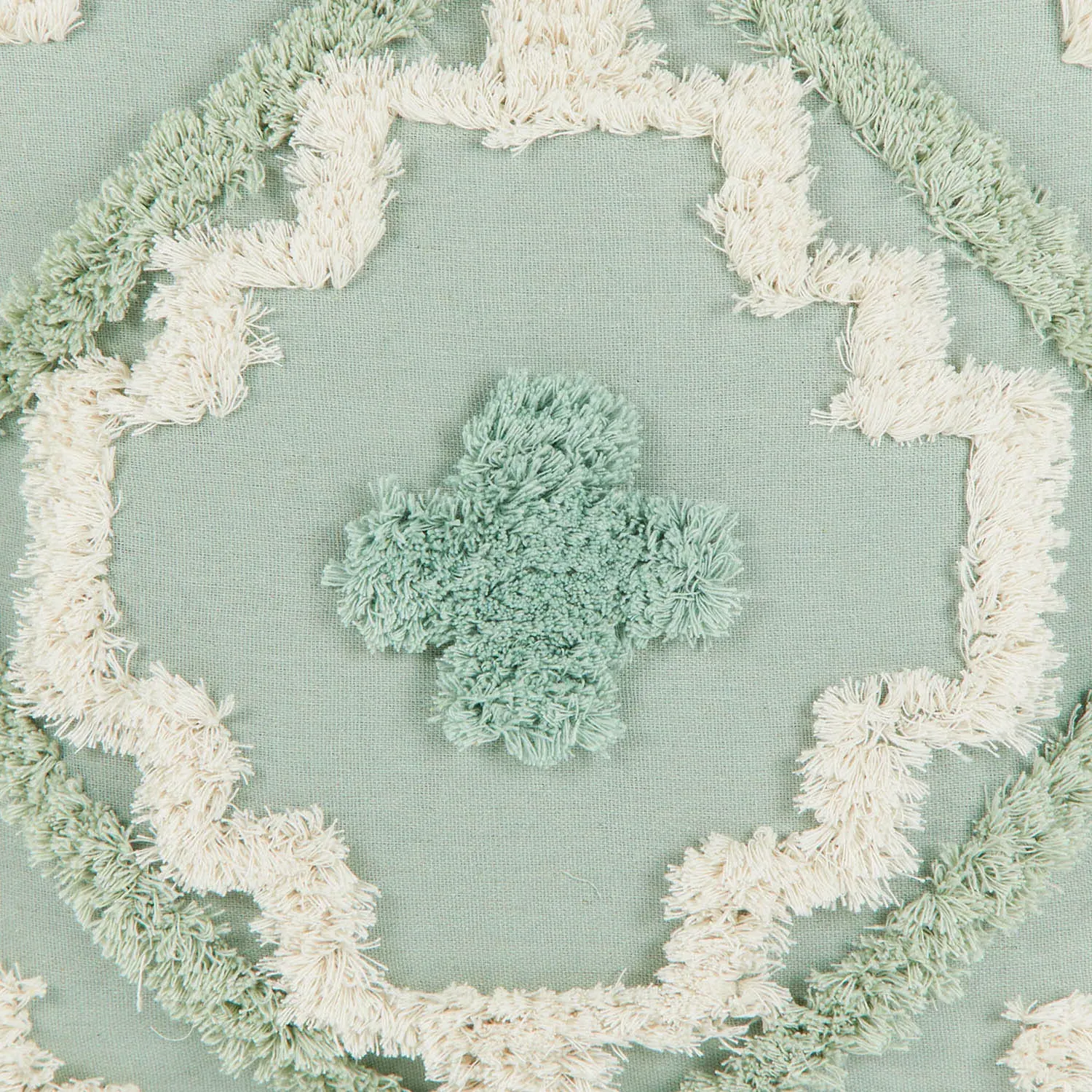 Samara Tufted Geo Cushion - Sage