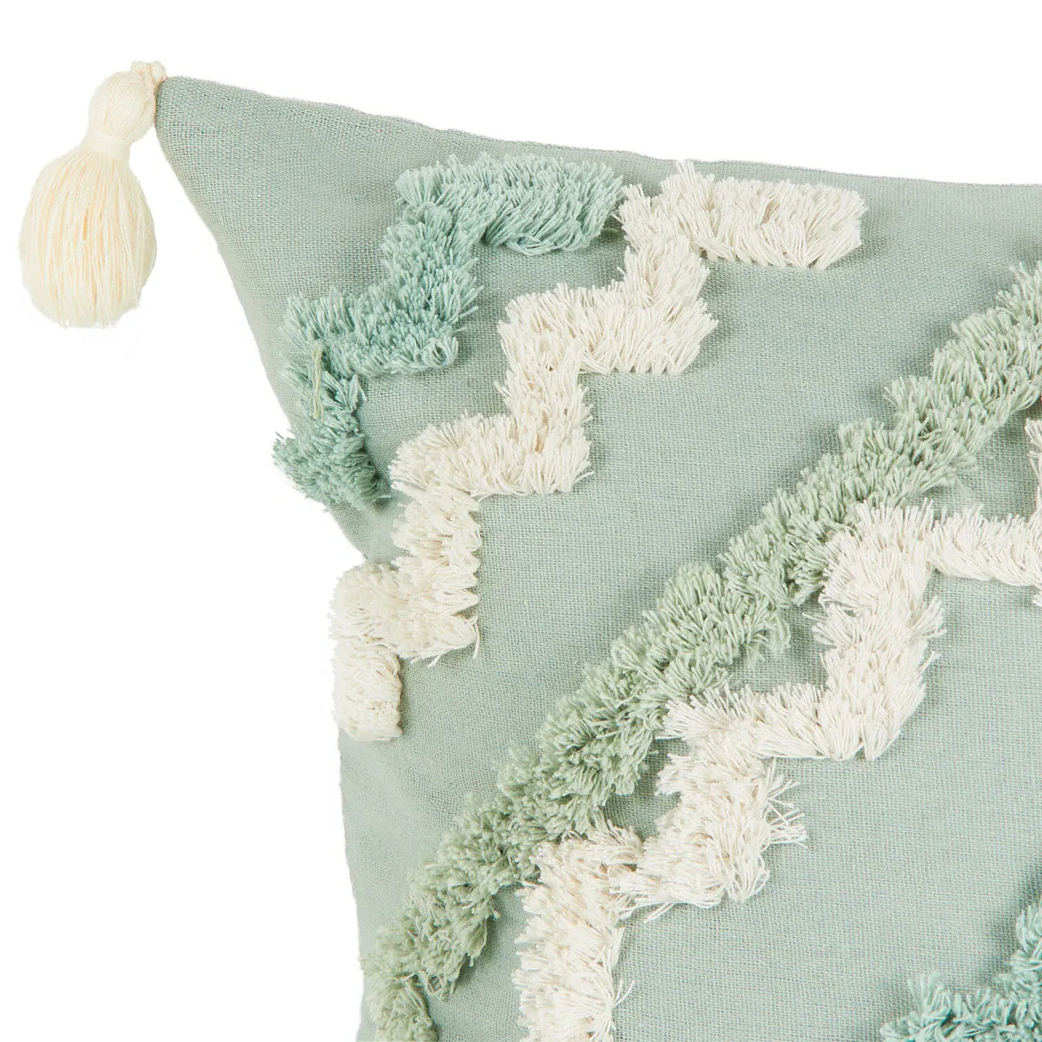 Samara Tufted Geo Cushion - Sage