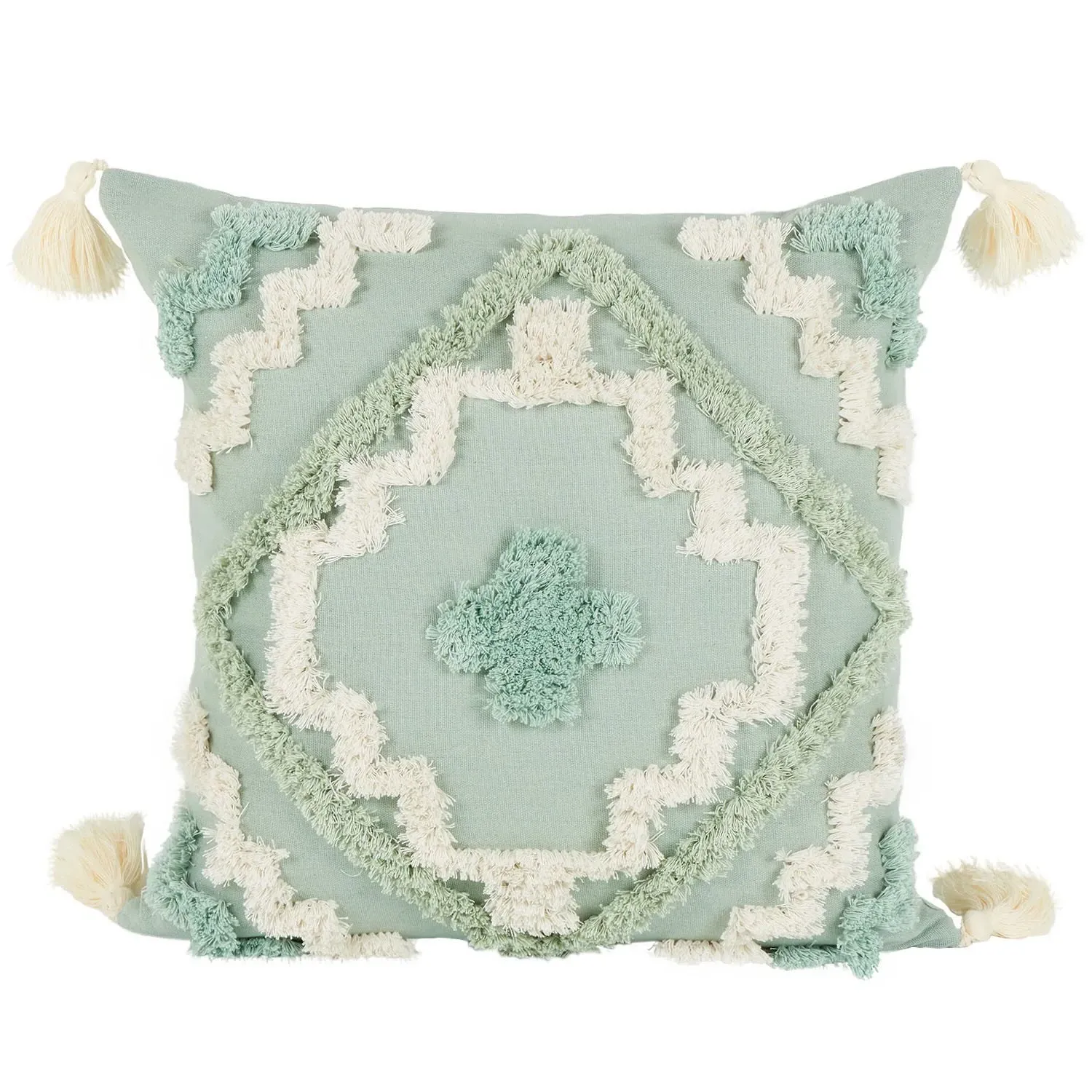 Samara Tufted Geo Cushion - Sage