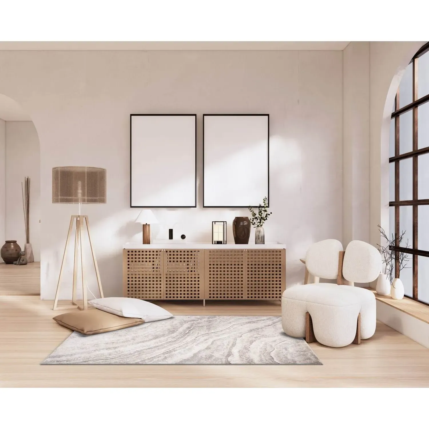 Sandstone Agate 120cm Rug - Beige