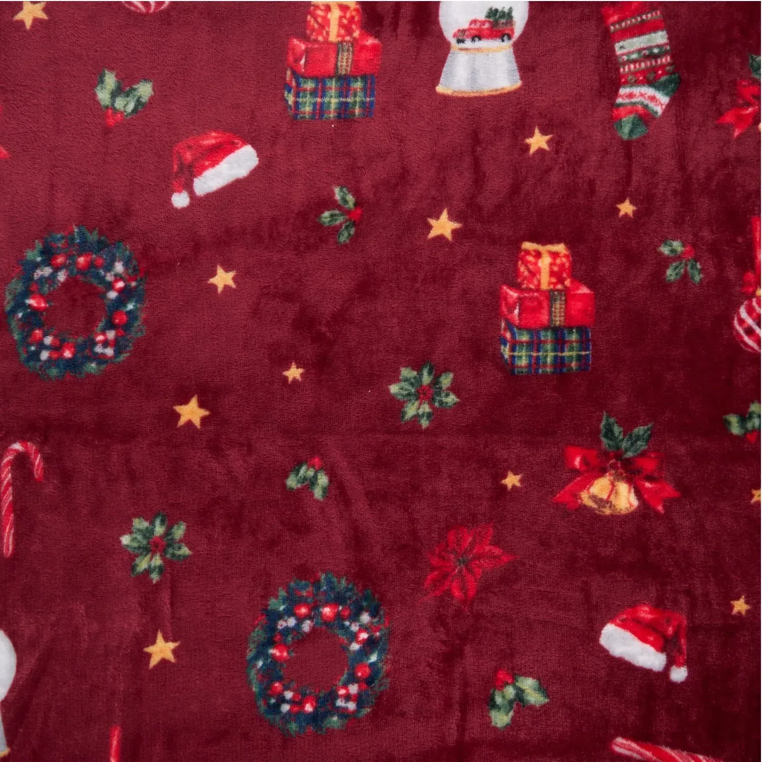 Santa Fleece Throw - Red