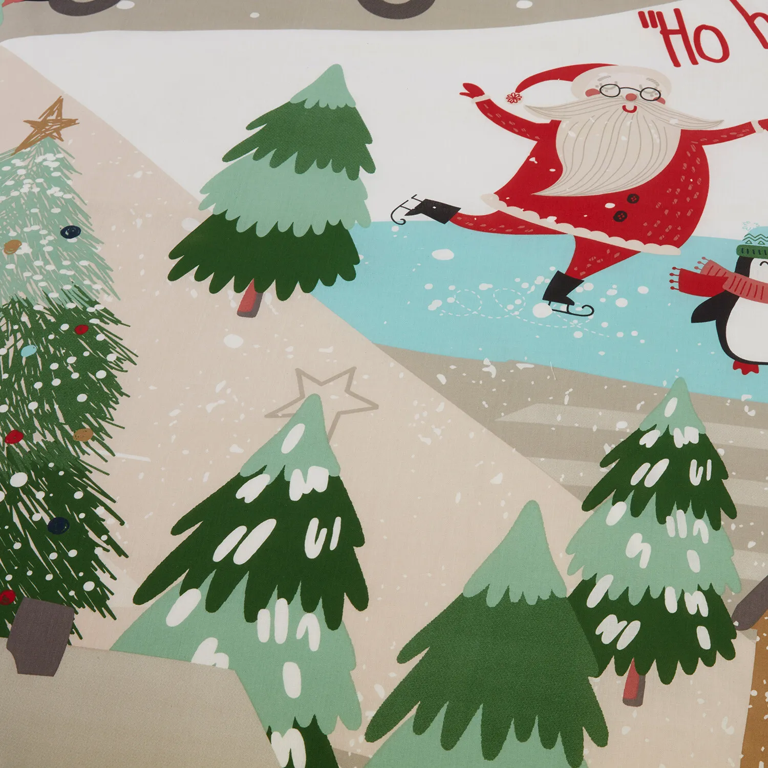 Santa Is Coming To Town Duvet Set - White