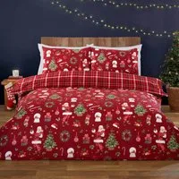 Santa King Size Duvet Set - Red