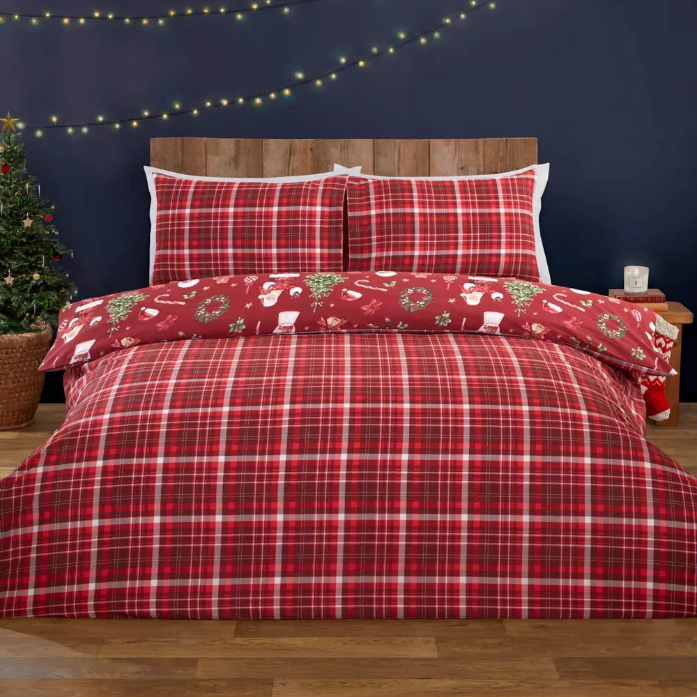 Santa Single Duvet Set - Red