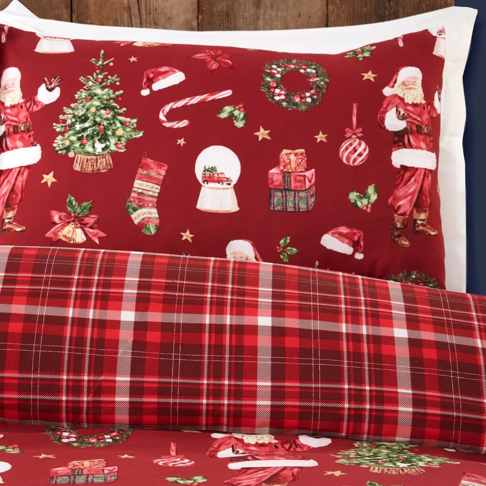 Santa Single Duvet Set - Red
