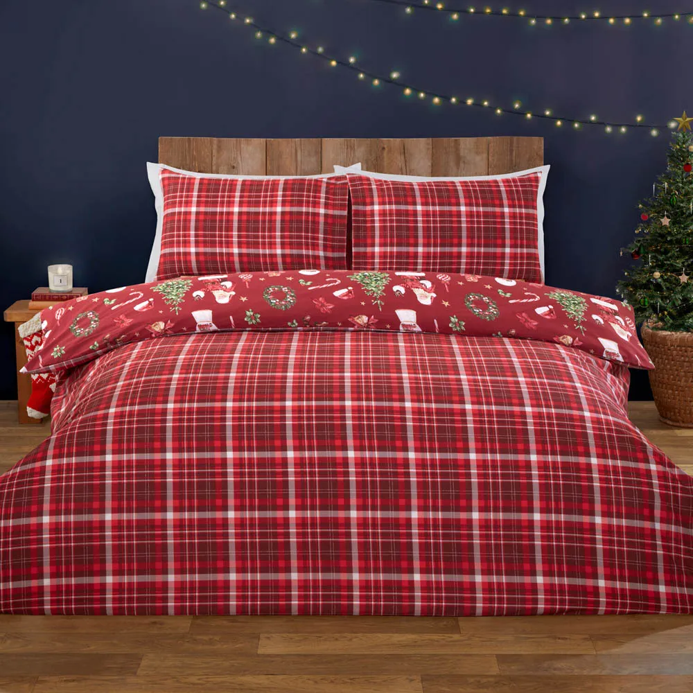 Santa Super King Duvet Set - Red
