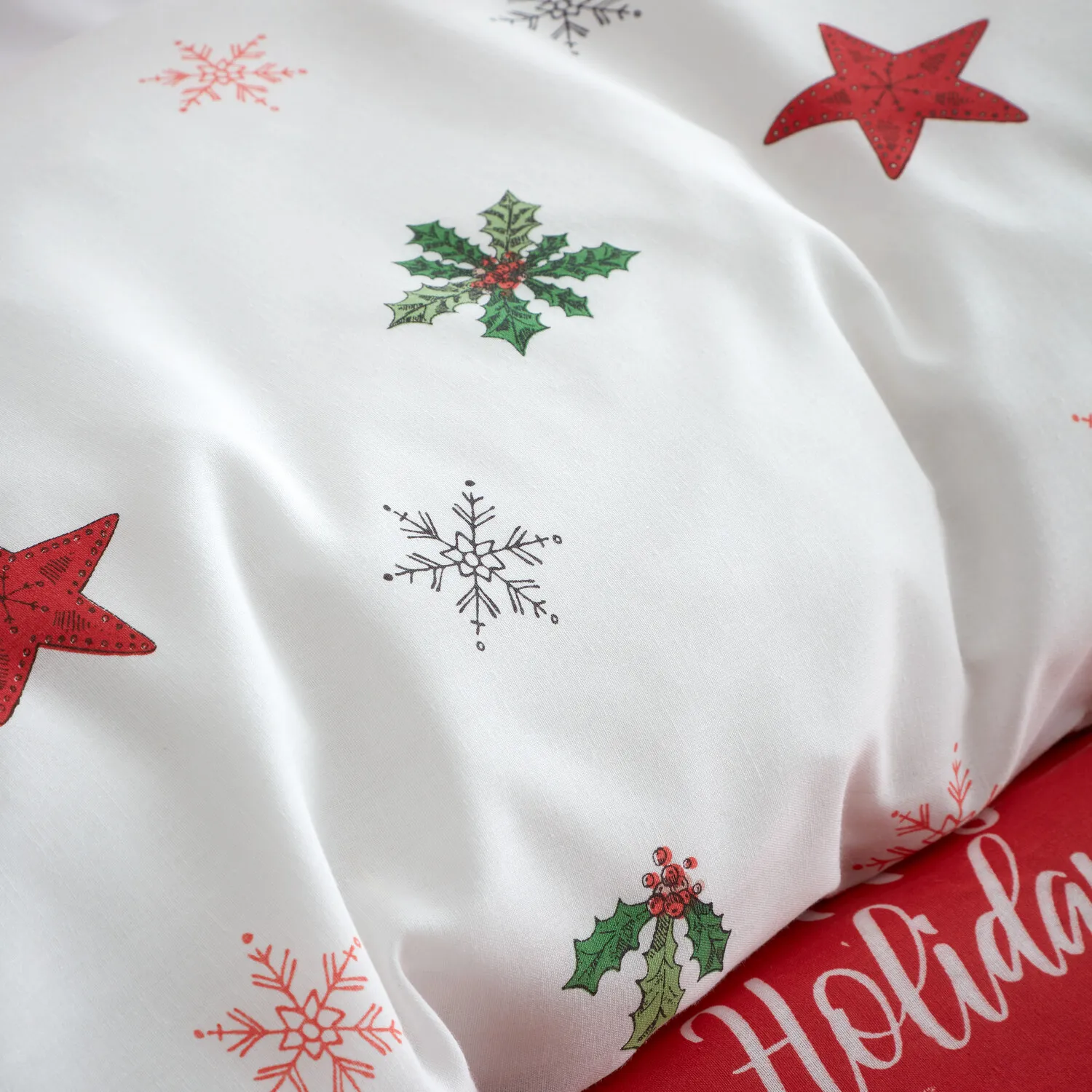 Santas North Pole Double Duvet Set - Red