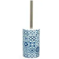 Santorini Toilet Brush Holder - Blue, White