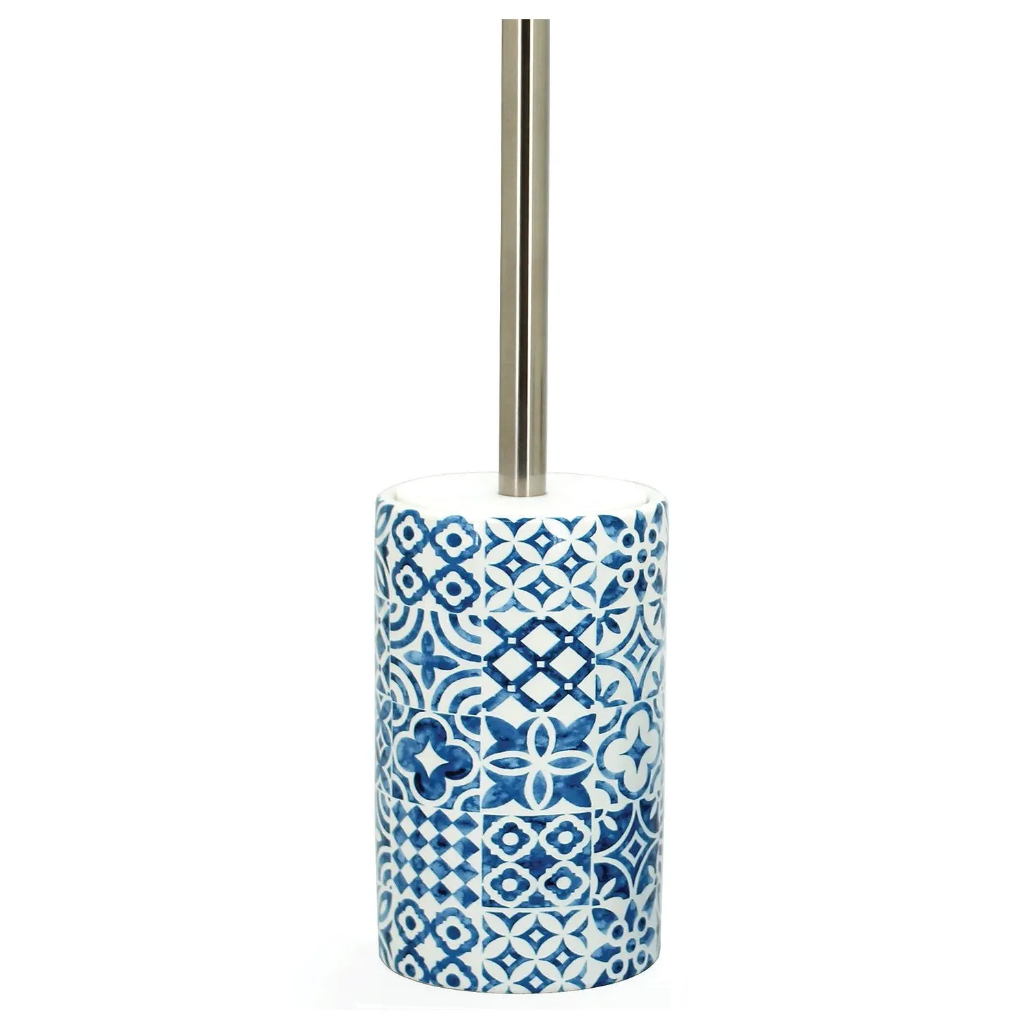 Santorini Toilet Brush Holder - Blue, White image