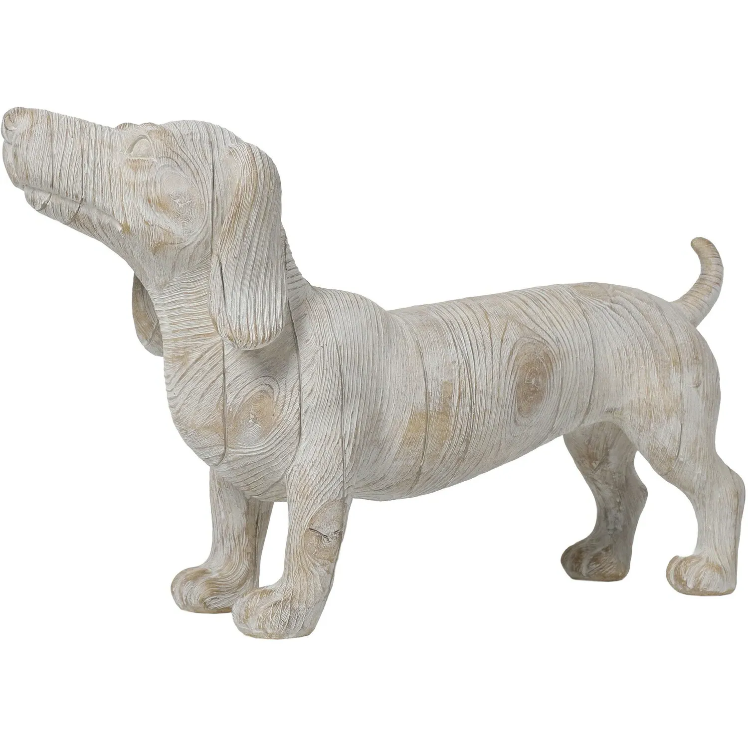 Sausage Dog Ornament - Grey, Wood Effect