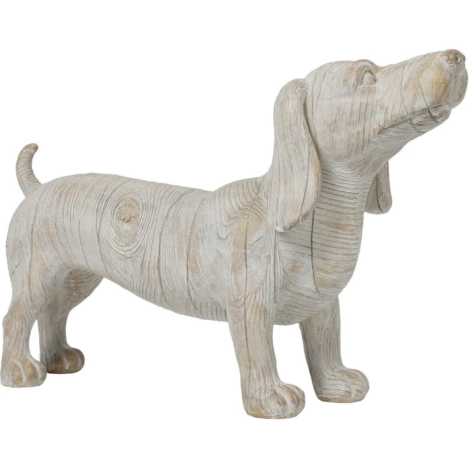 Sausage Dog Ornament - Grey, Wood Effect image