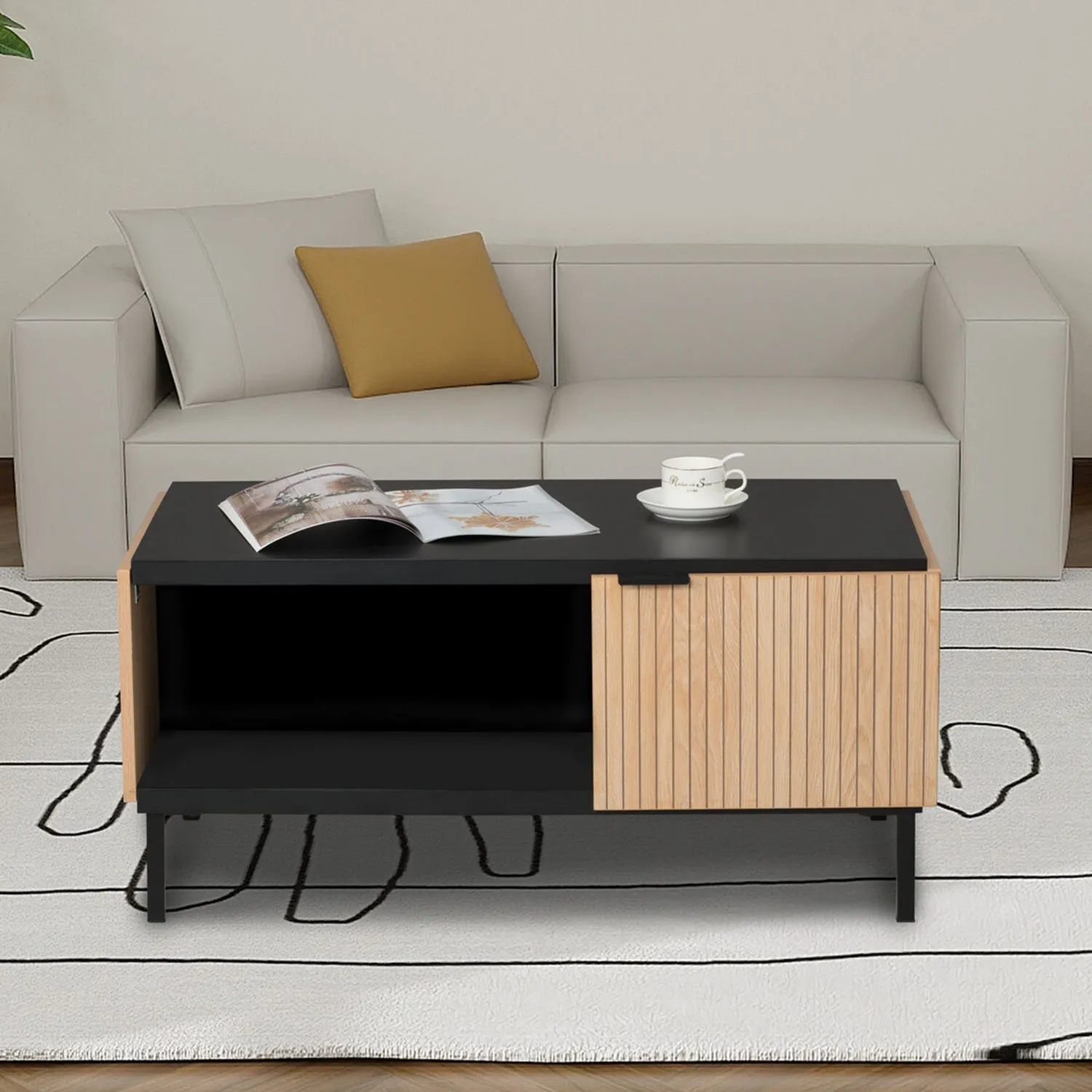 Saxon 1 Door Coffee Table - Black
