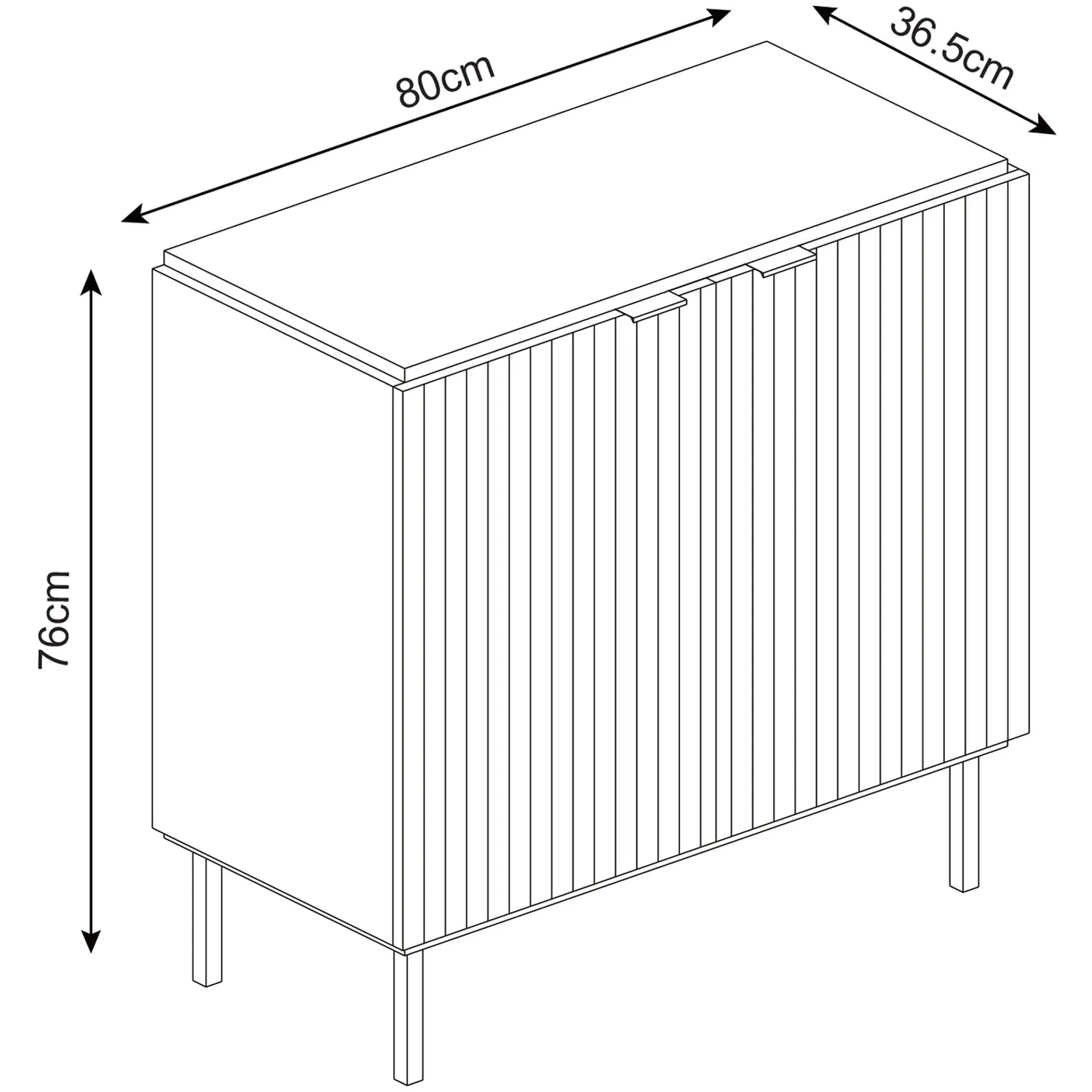 Saxon 2 Door Cabinet - Black