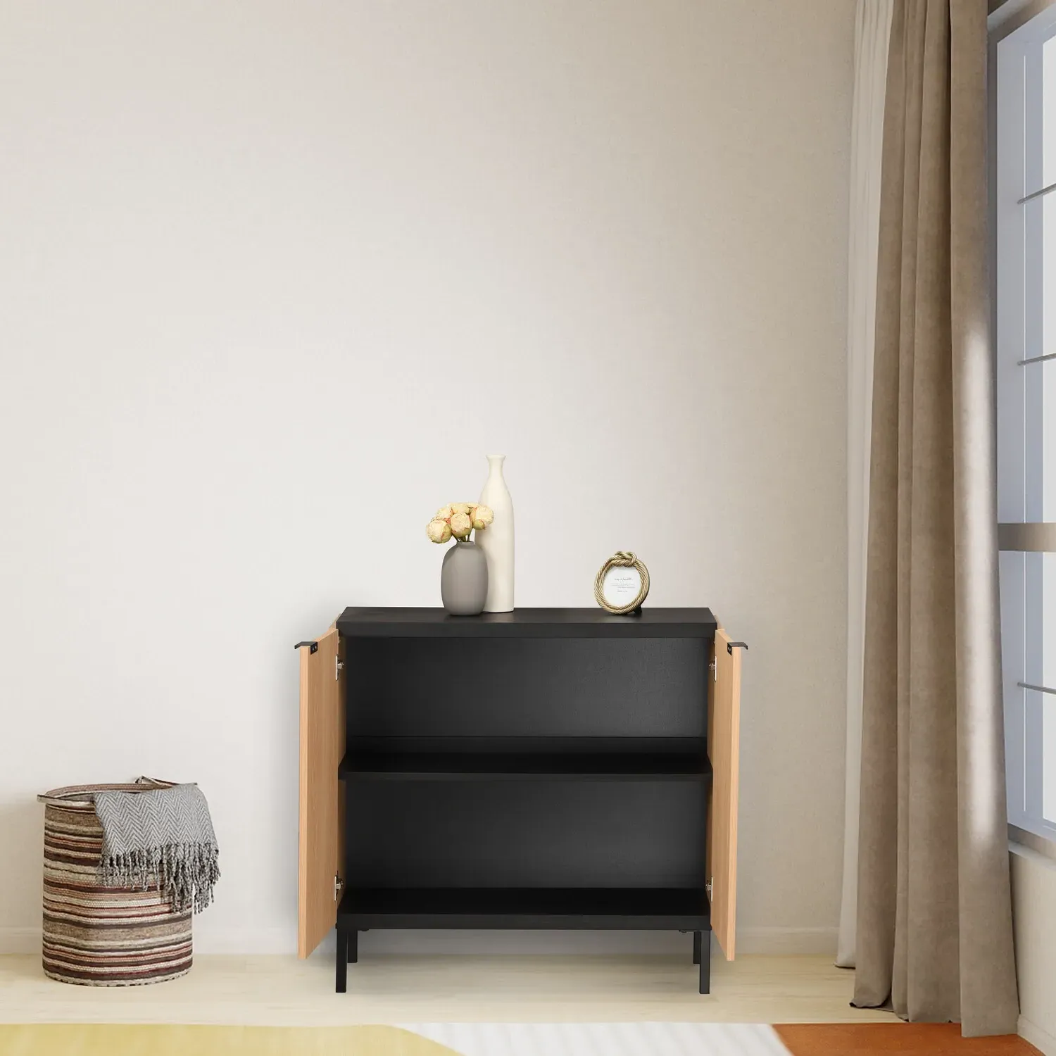 Saxon 2 Door Cabinet - Black