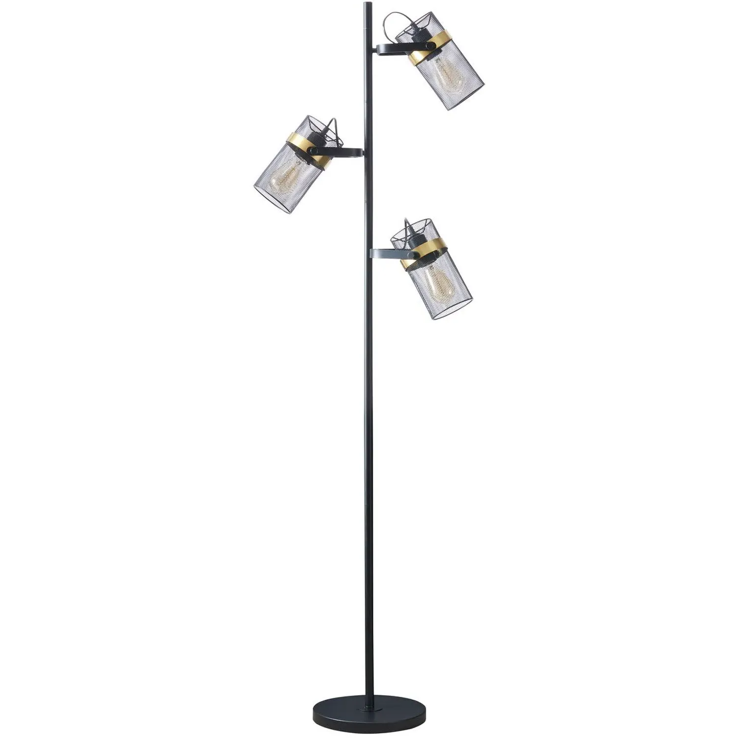 Saxon 3 Light Floor Lamp - Black