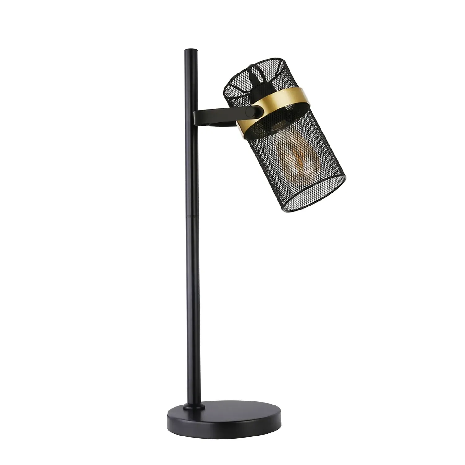 Saxon Table Lamp with Gold Detailing - Black