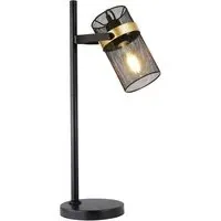 Saxon Table Lamp with Gold Detailing - Black