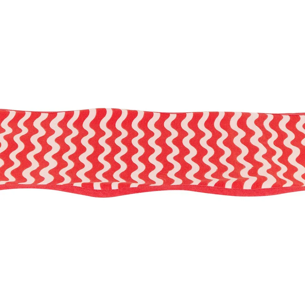 Scallop Stripe Table Runner - Red