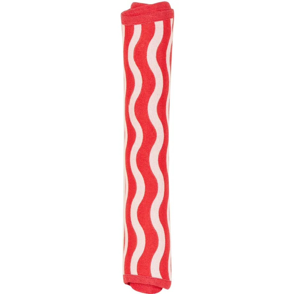 Scallop Stripe Table Runner - Red