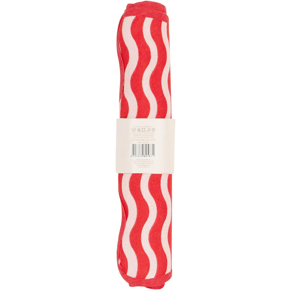 Scallop Stripe Table Runner - Red