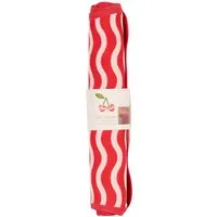 Scallop Stripe Table Runner - Red