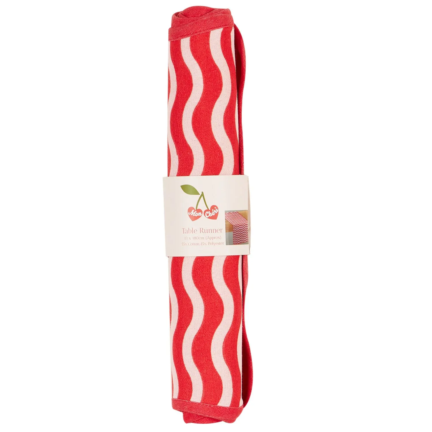 Scallop Stripe Table Runner - Red image