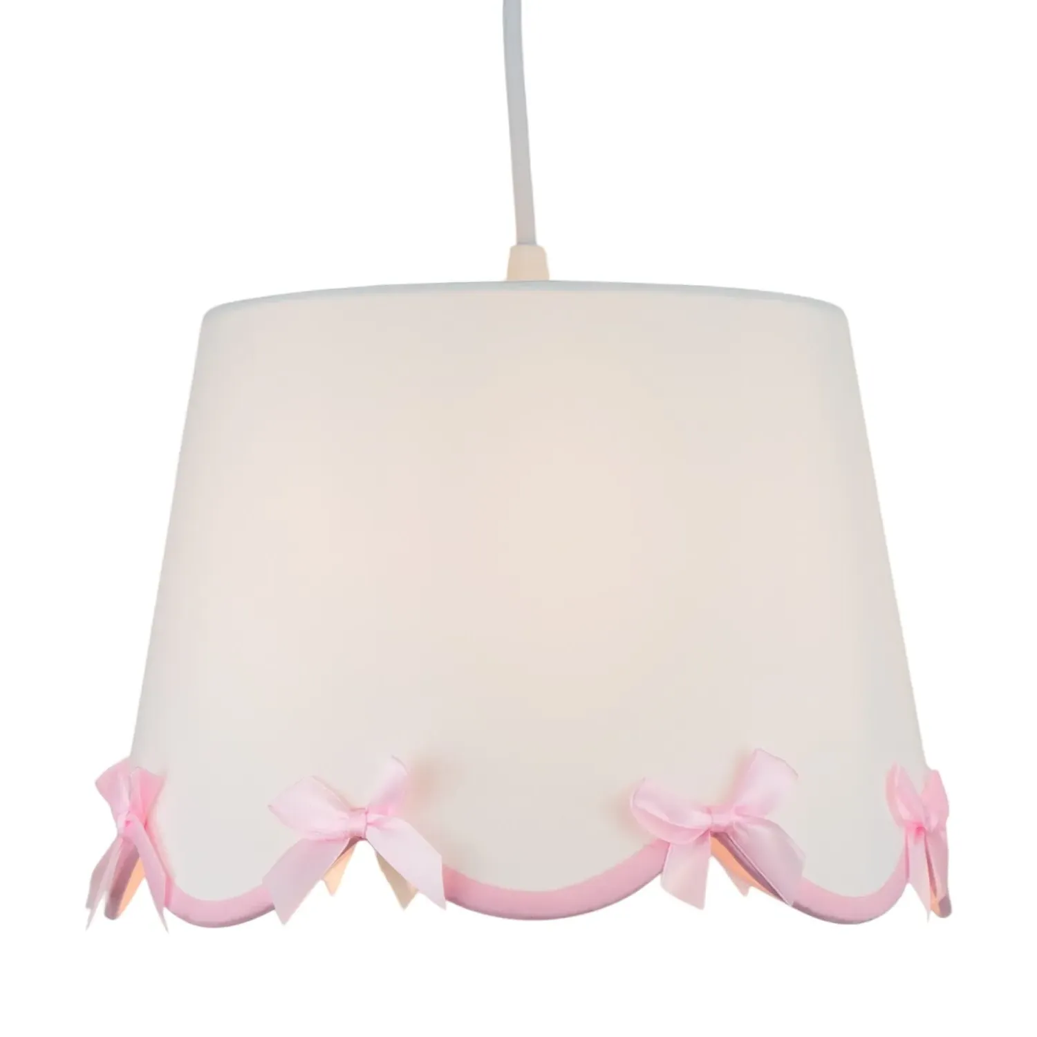 Scalloped Bow Lamp Shade - White