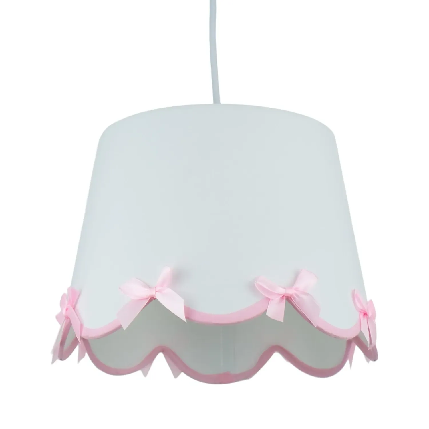 Scalloped Bow Lamp Shade - White