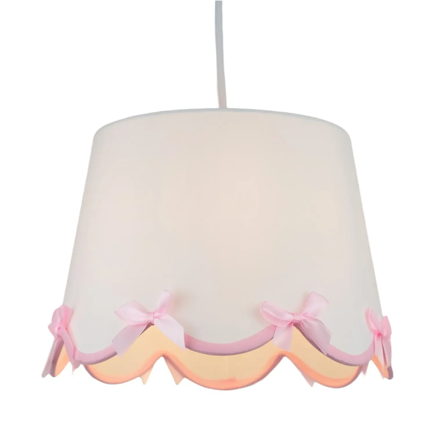 Scalloped Bow Lamp Shade - White