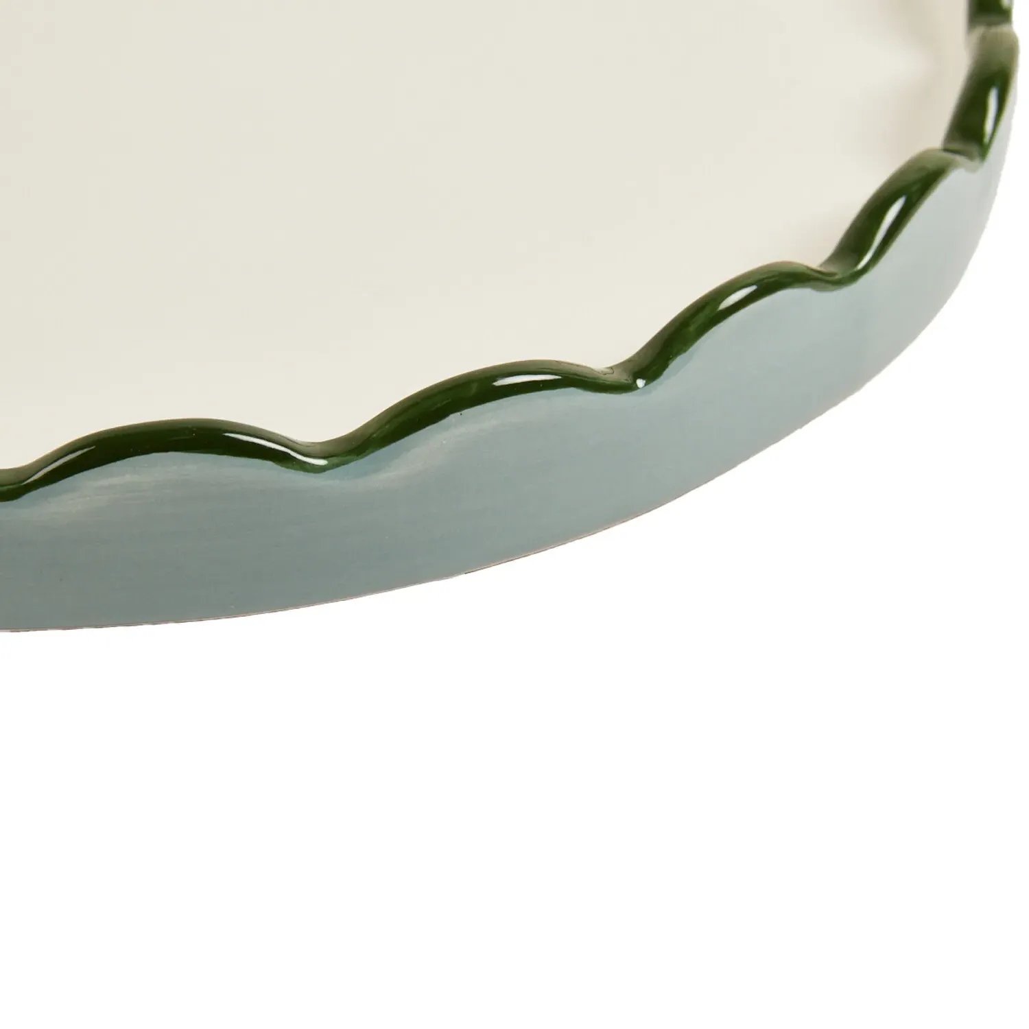 Scalloped Edge Tray - Blue, Ceramic