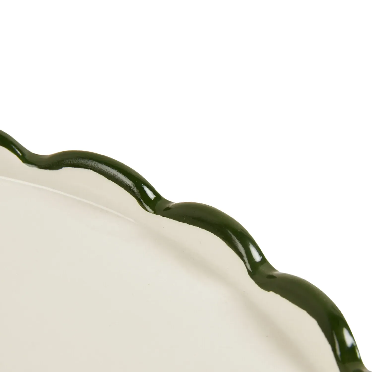 Scalloped Edge Tray - Blue, Ceramic