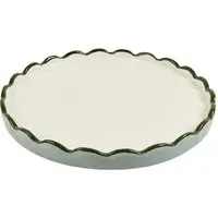 Scalloped Edge Tray - Blue, Ceramic