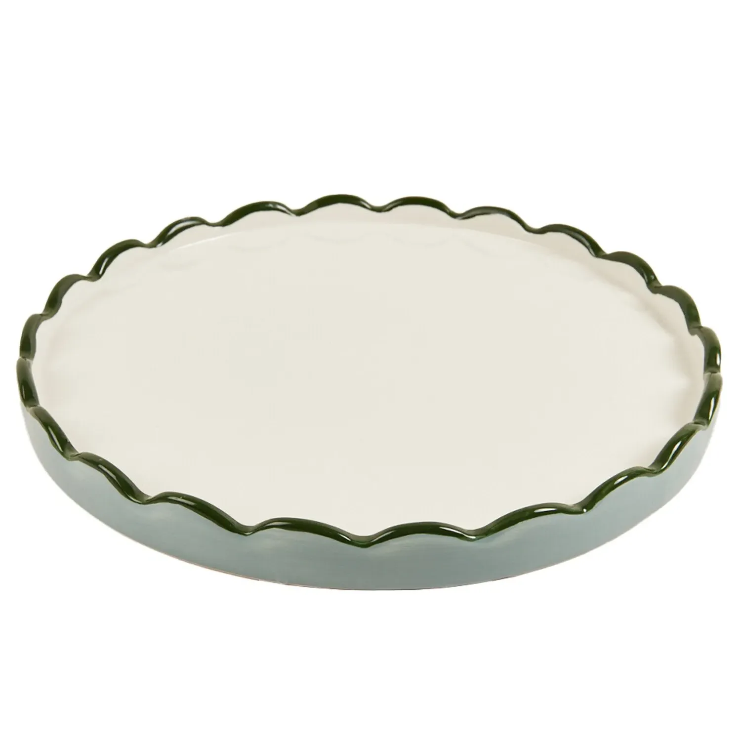 Scalloped Edge Tray - Blue, Ceramic image
