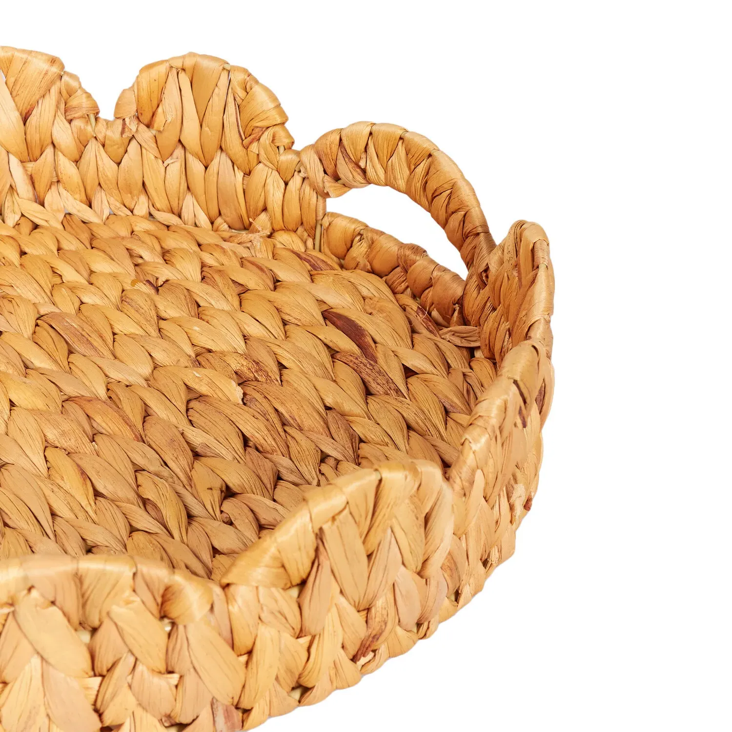 Scalloped Edge Tray - Brown