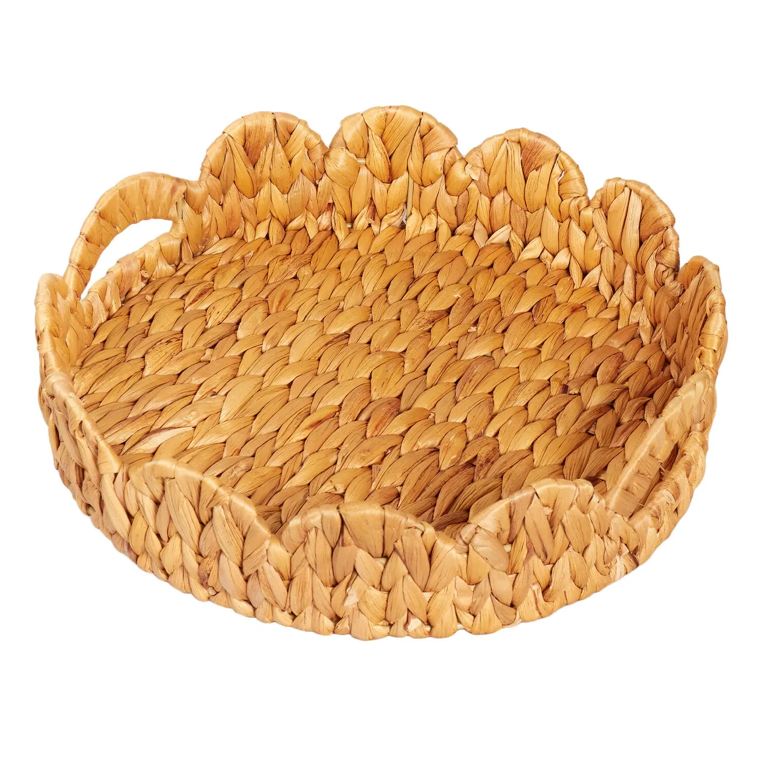 Scalloped Edge Tray - Brown