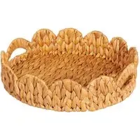 Scalloped Edge Tray - Brown