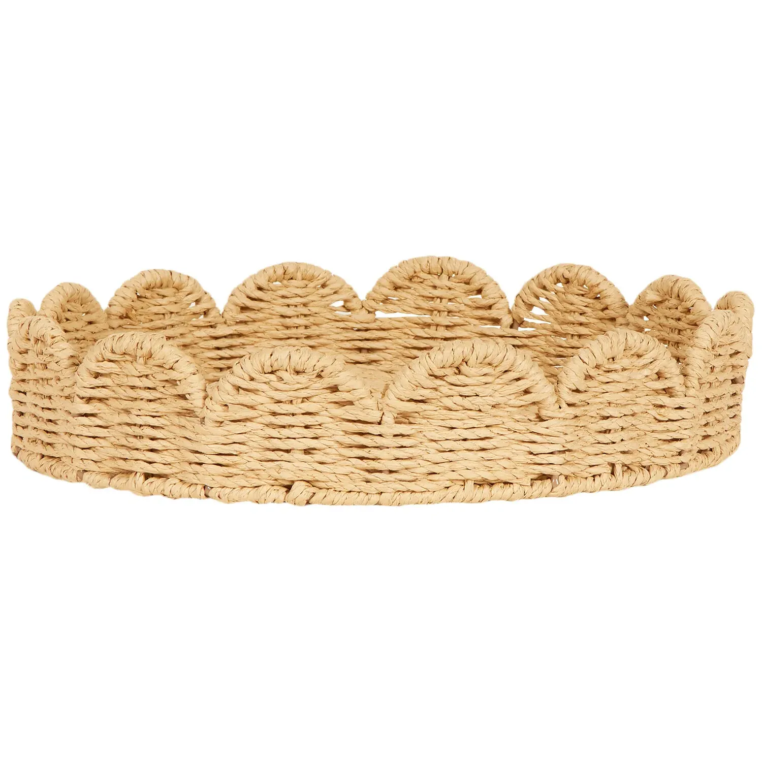 Scalloped Edge Tray - Brown, Seagrass