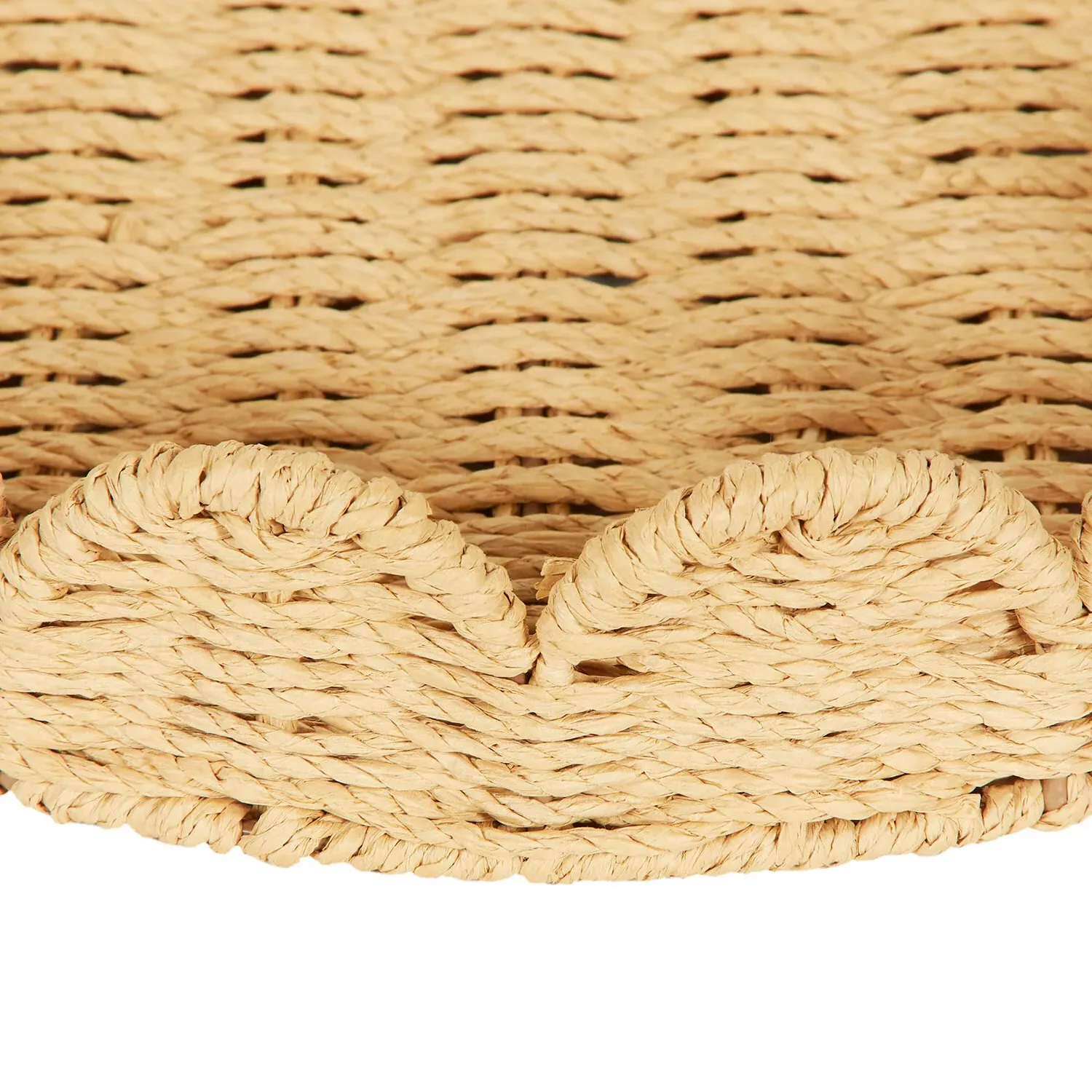 Scalloped Edge Tray - Brown, Seagrass