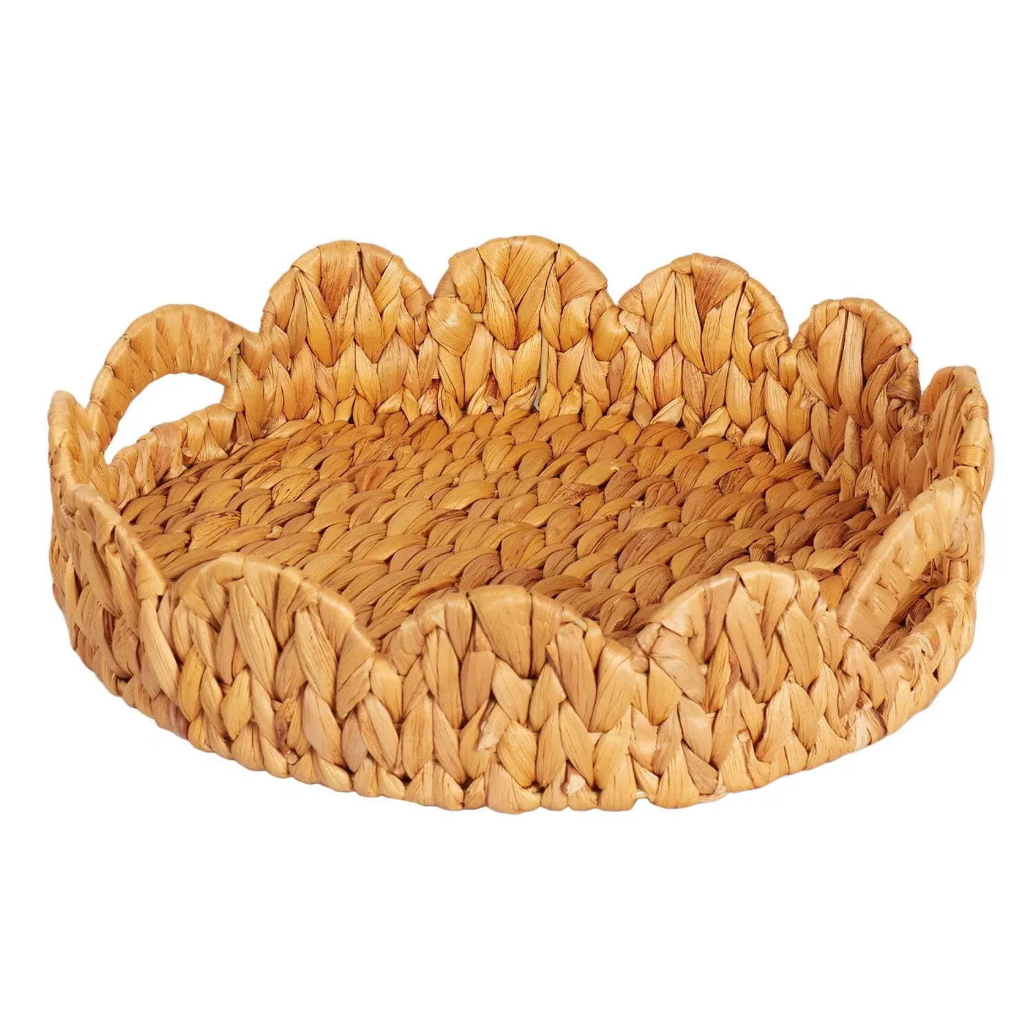 Scalloped Edge Tray - Brown