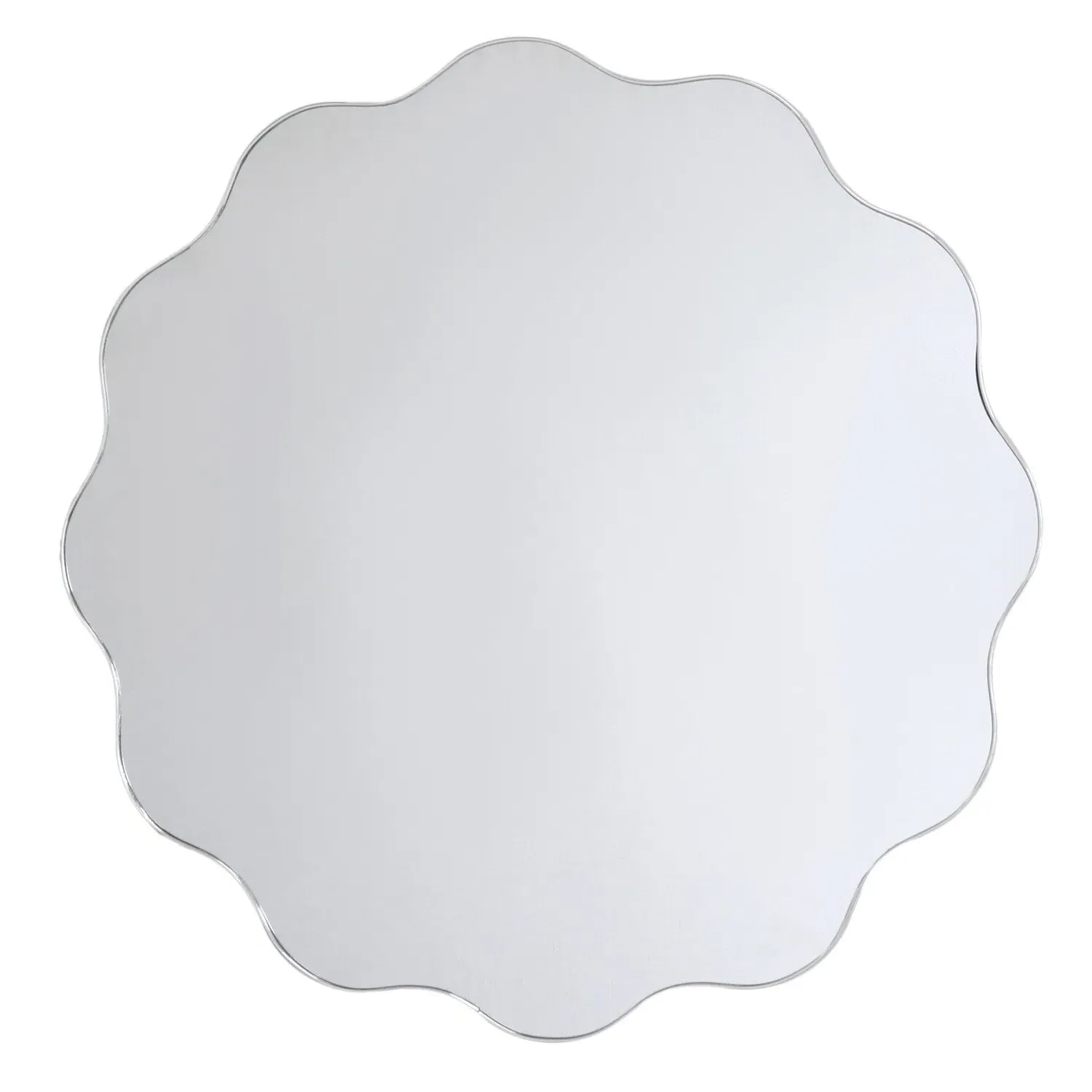 Scalloped Round Mirror - Silver image