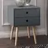 Scandia 2 Drawer Bedside Table - Midnight Blue