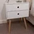 Scandia 2 Drawer Bedside Table - White
