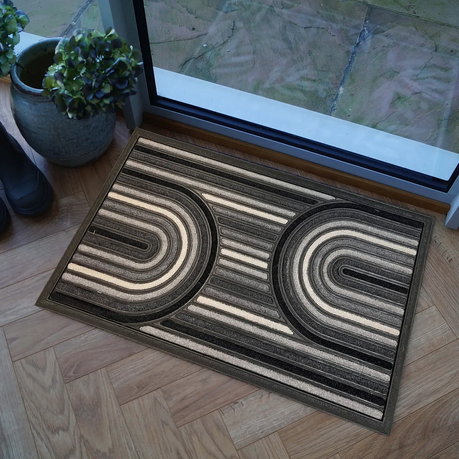 Scrape N Sorb Geometric Doormat - Multicolour