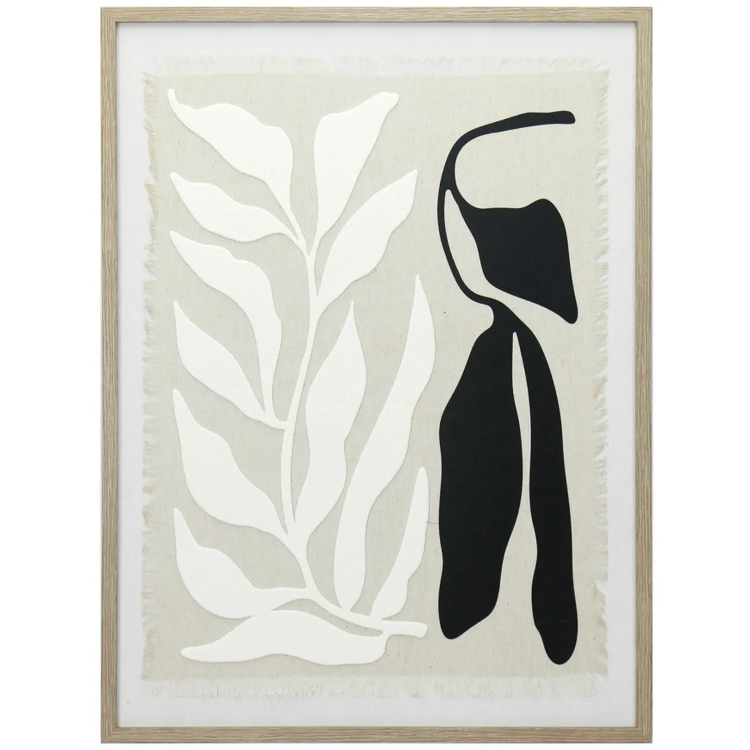 Sculpt Linen Framed Wall Art - Monochrome